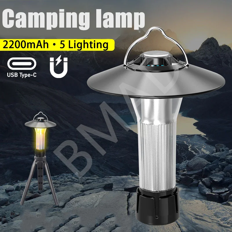 

5 Mode LED Camping Lantern with Magnetic Base Emergency Light Similar to Blackdog Goal Zero Outdoor Flashlight