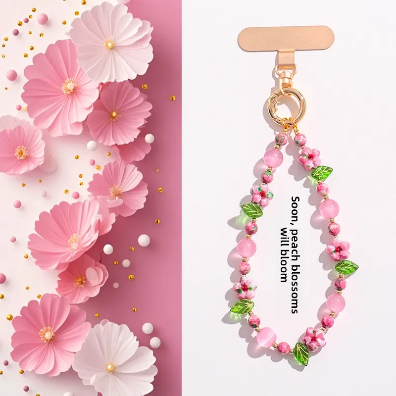 Chinese Style Lucky Wealth Attract Natural Pearl Crystal Beaded Phone Lanyard Charm Elegant Aesthetic Women Phone Strap Bag Pend
