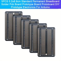 5PCS 5.2x8.9cm Standard Permanent Breadboard Solder Pcb Board Prototype Board Protoboard Diy Prototype Electronics For Arduino