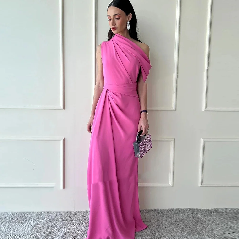 

Muloong One-shoulder Sweep Train Women Elegant And Pretty Luxury Prom Dress