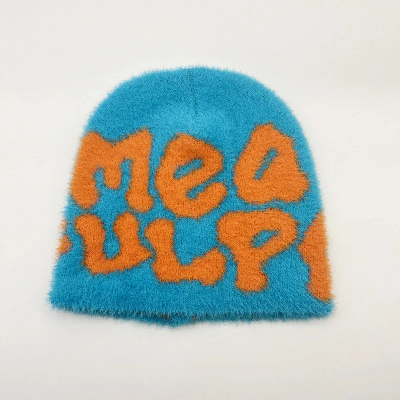Neue Ins Beliebte Unisex Herbst Lustige Hut Nerz Pelz Winter frauen Kappe Mit Brief Beanies Hut Männer Warme Weiche Skullies bonnets Geschenk – Detail 10