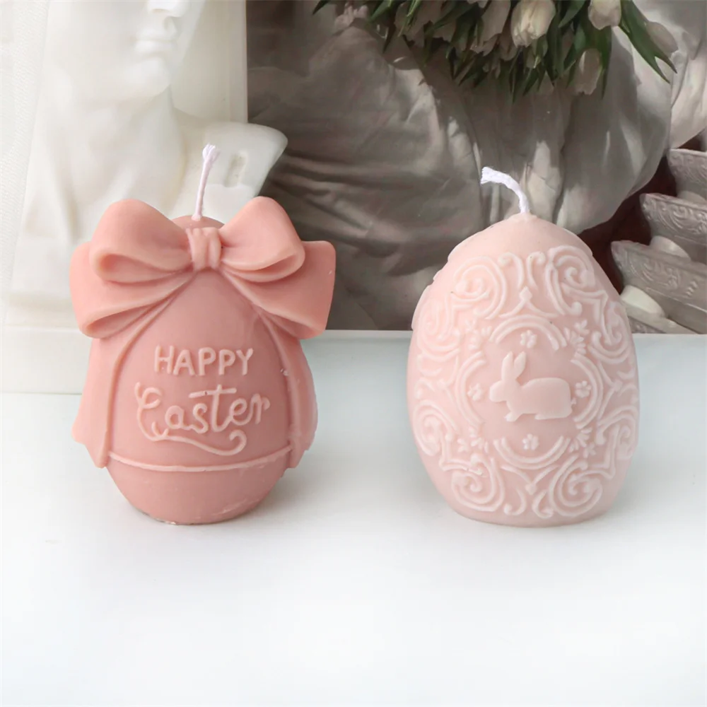 3D Easter Egg Bunny Candle Silicone Mold DIY Rabbit Decoration Plaster Drop Glue Mold Handmade Soap Aromatherapy Handmade Gifts