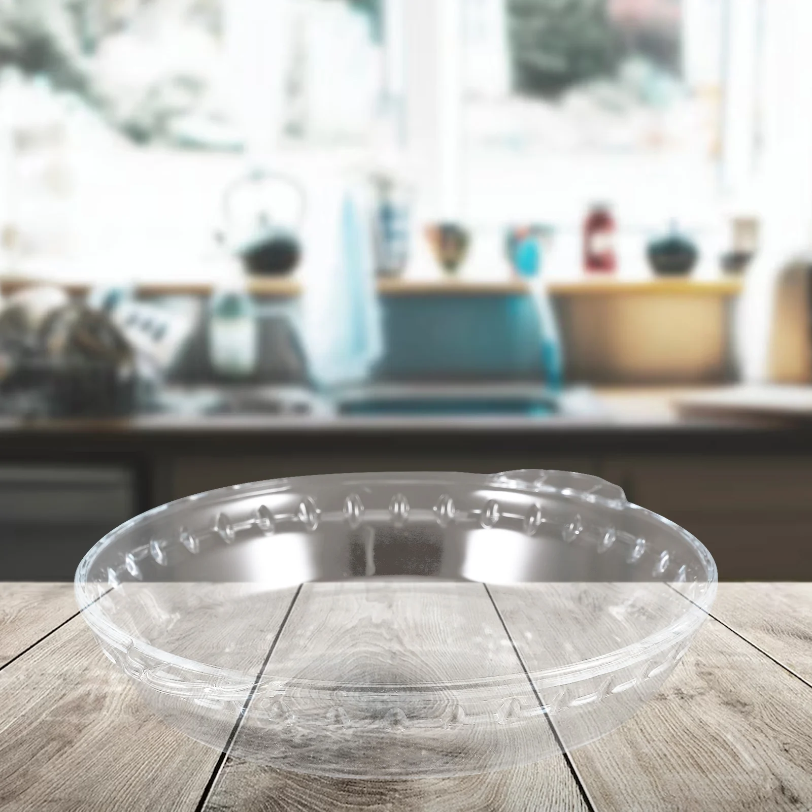 

1pc Microwave Oven Glass Lid Heat Resistant Deep Pie Plate Food Serving Plates Clear Dessert Dinner Steamer Compatible