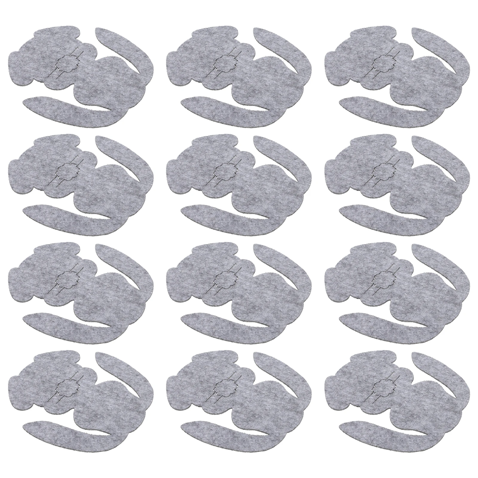 

12 Pcs Rabbit Tableware Set Easter Bunny Cutlery Covers Gray Decorations Dining Fork Knife Protection Sleeves