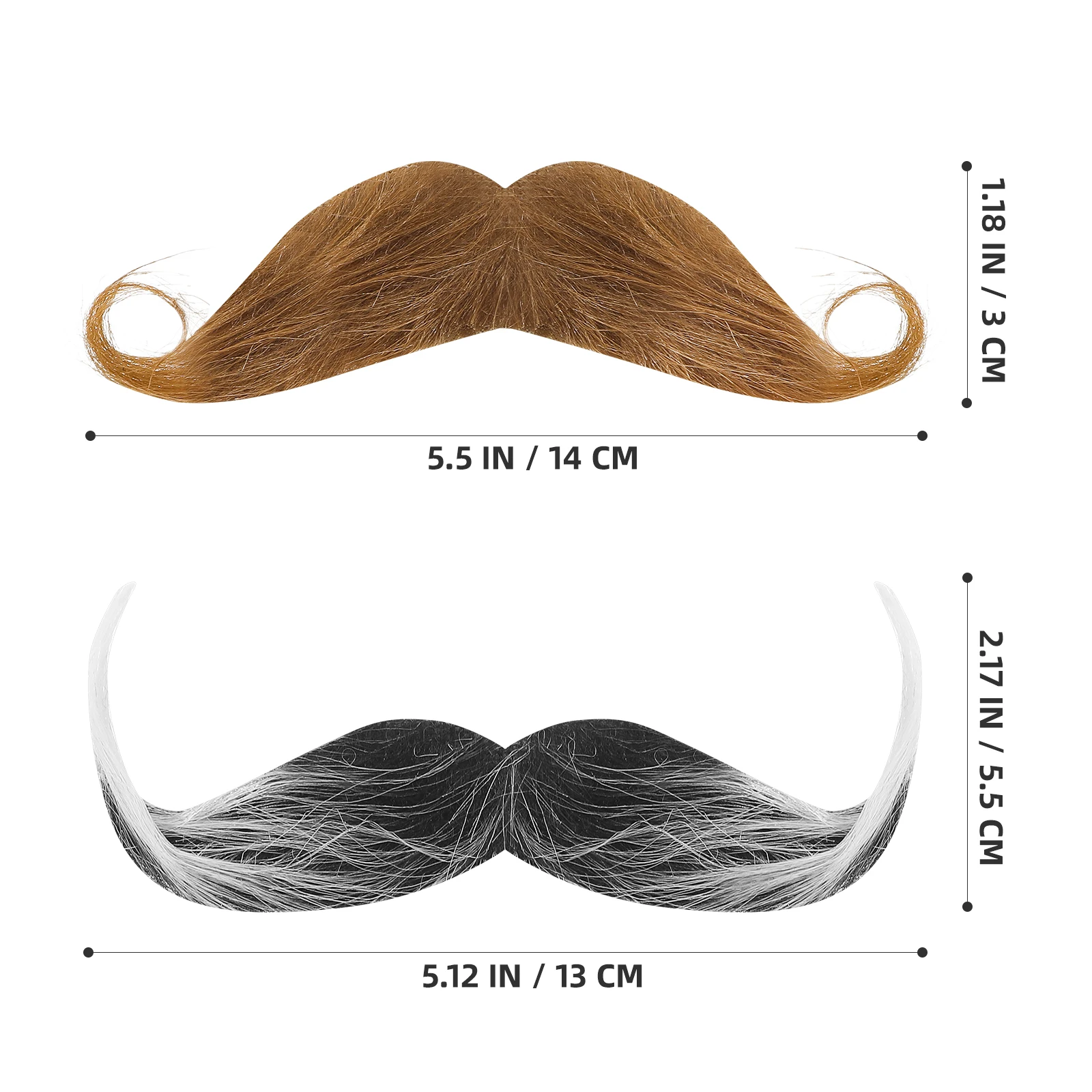 Disfraz de barba falsa realista para Halloween, accesorio de barba para Cosplay, bigote de fiesta, regalo divertido, adorno de bigote, 2 uds.