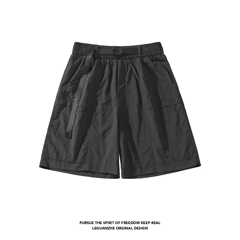 Summer Men's Sweat Shorts Knee-Length Straight Loose Short Pants Streetwear Drawstring Solid Color Casual Oversized Shorts 5XL