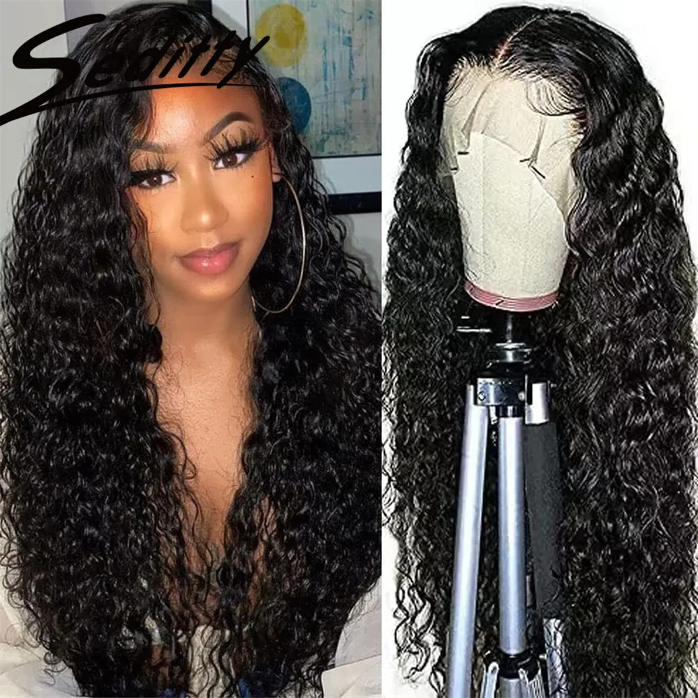 

13x4 HD Lace Front Wigs Water Wave Human Hair Wigs for Black Women Wavy Brazilian Virgin Curly Lace Frontal Wigs 200% Density