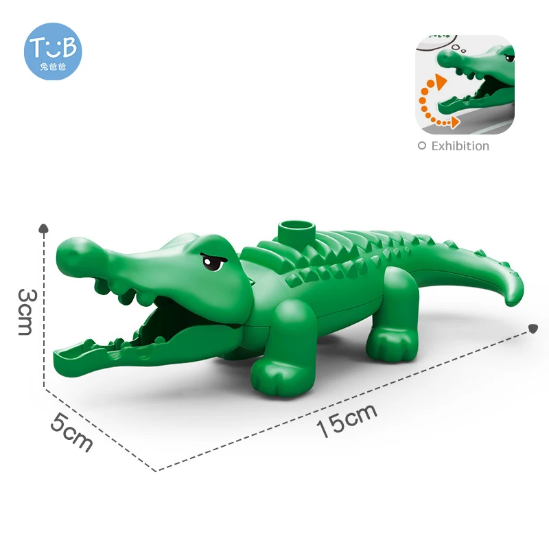 Duże Klocki Konstrukcyjne Krokodyl Lew Koń Słoń Kangur Szczeniak Dzikie Nowe Zwierzęta Miękki Gumowy Klock Zabawki Edukacyjne Dla Dzieci Prezent