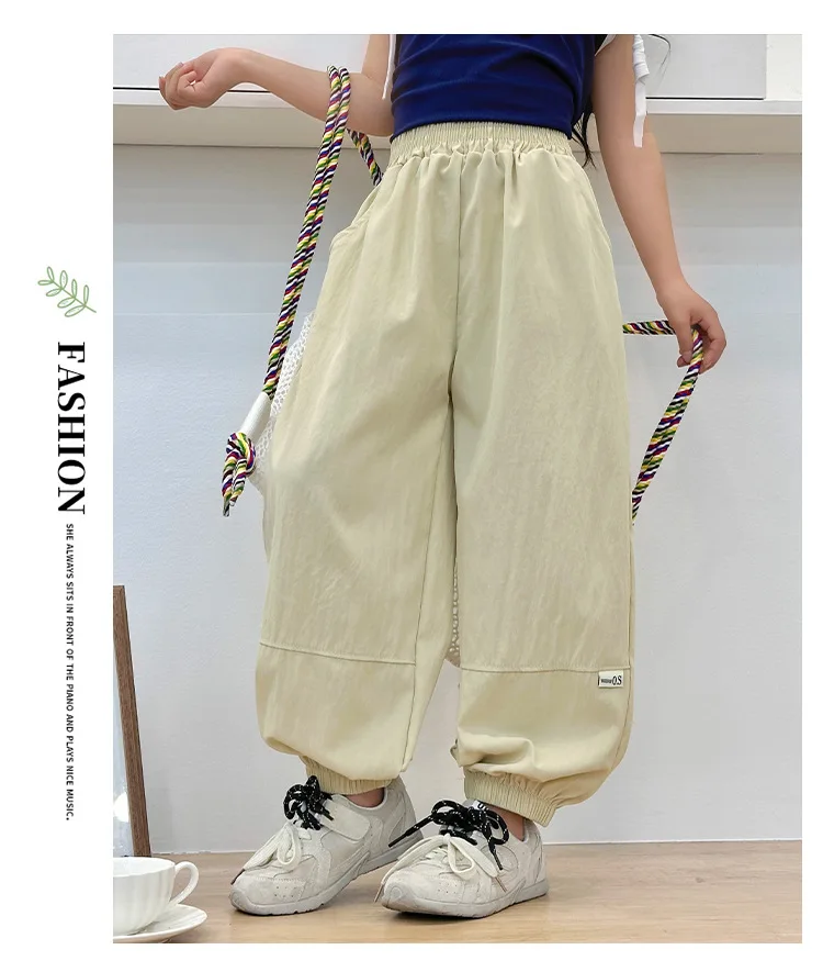 Teenager-Mädchen-Hosen, Sommer-Cargohosen mit Bändern für Mädchen, Jogginghosen, Kinderhosen, lässige, dünne Kinderkleidung für Mädchen von 2-6 Jahren – Detail 10
