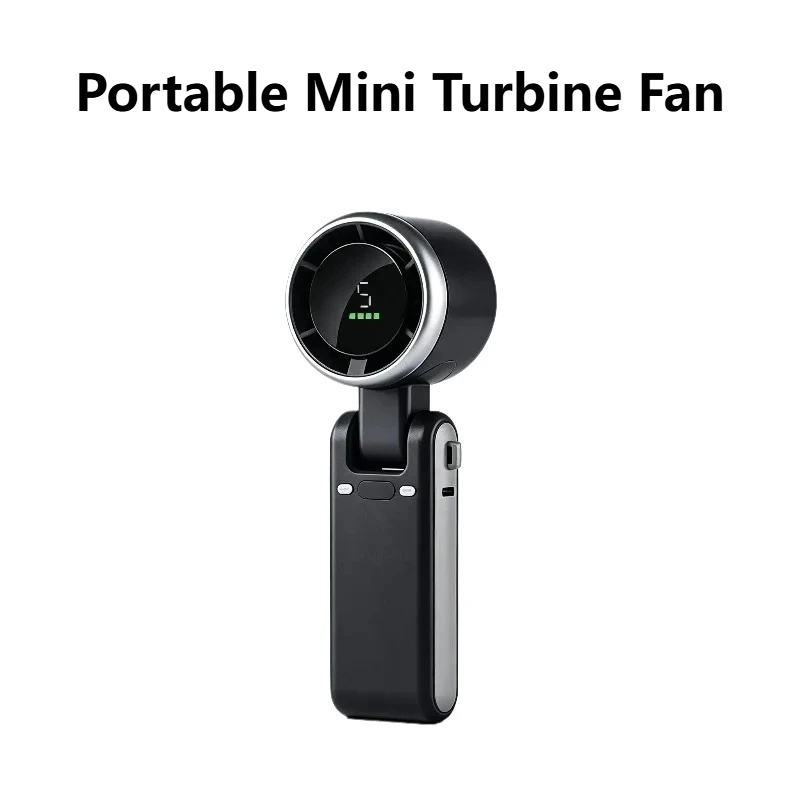 Portable Foldable Mini Handheld Turbine Fan Type-C Rechargeable Multifunctional Fan For Outdoor Home Travel