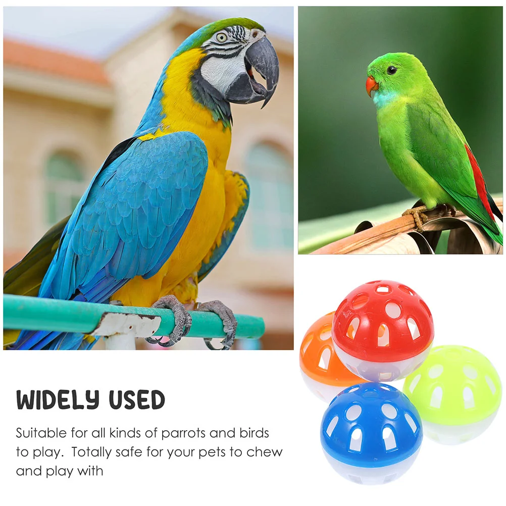 10 Pcs Parrot Trick Toy Bird Puzzle Hollow Bell Ball Plastic Balls Training Toys