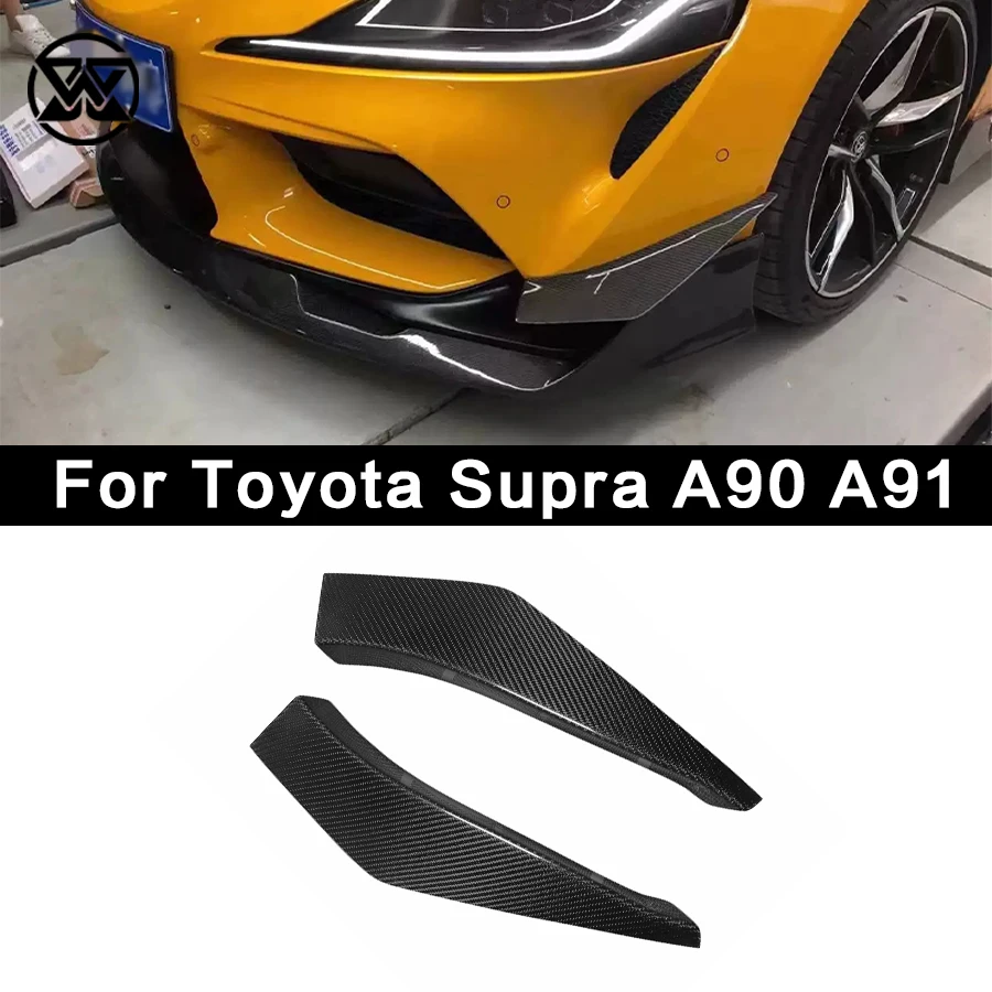 VS Style For Toyota Supra A90 MK5 wind knife Carbon Fiber Adhesive wind knife Front Bumper Splitter Trim Car Upgrade