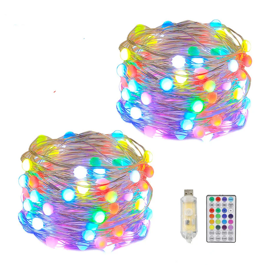 

Christmas LED Smart Garland Fairy Lights Waterproof Remote RGB Copper Wire Garden String Lights for Home Indoor Outdoor Decor