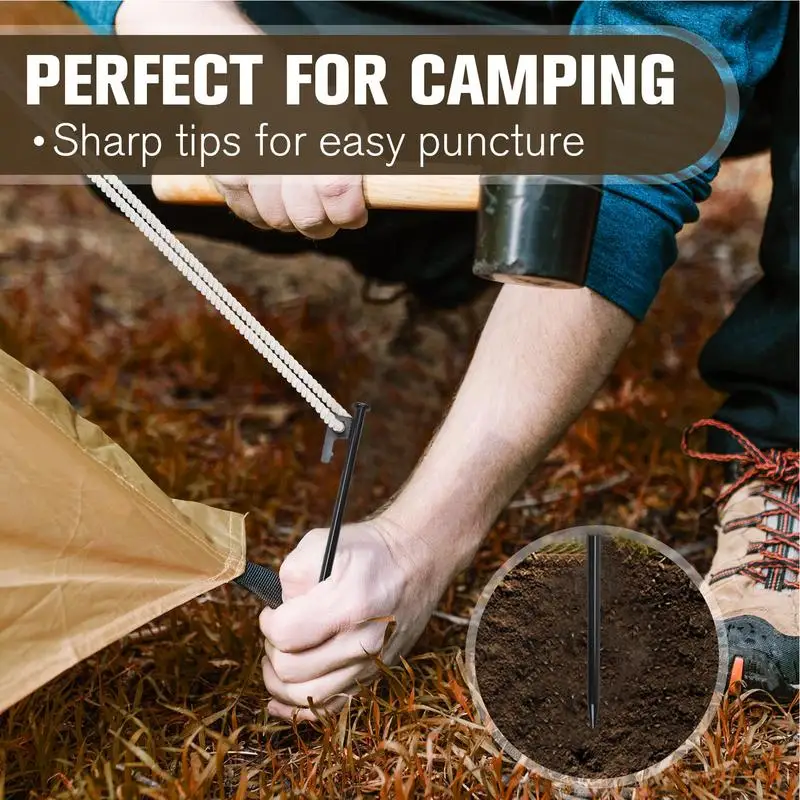 Heavy Duty Tent Stakes Yard Metal Ground Stakes Pegs Camping Tent Stake Pegs With Carrying Bag For Camping Hiking Fishing