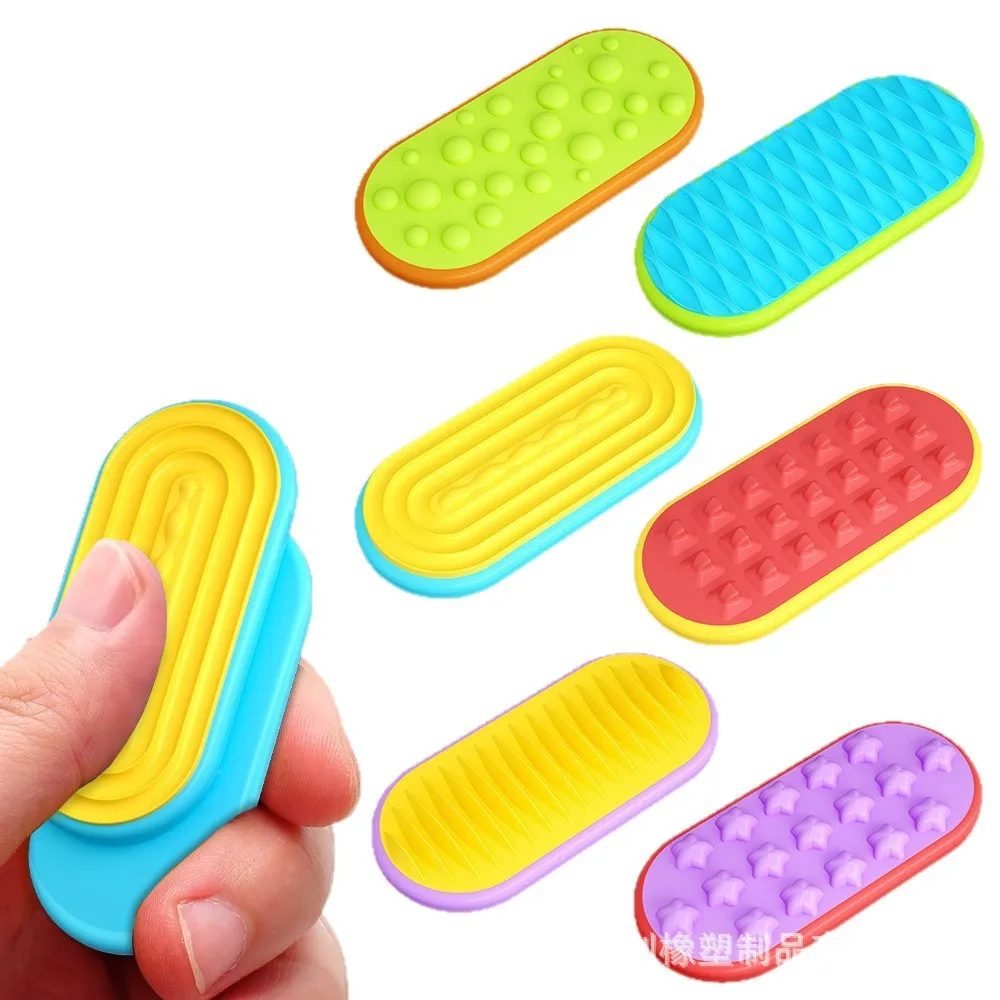 Pierres de souci colorées, curseur de poussée, Fidget EDC, doigt en Silicone, Anti-Stress, Spinner, autisme, soulagement de l'anxiété, jouet sensoriel