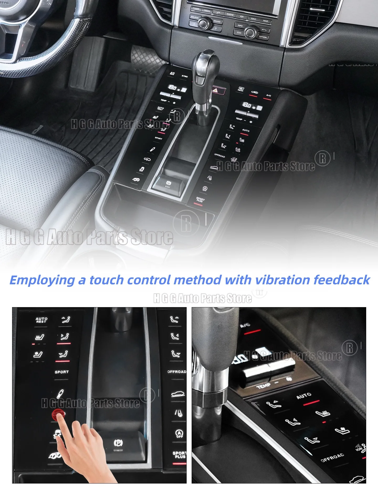 LCD Center Console Panel For Porsche Cayenne Macan 2014-2021 Car Saddle Accessories Full Touch Air Condition Control Upgrade