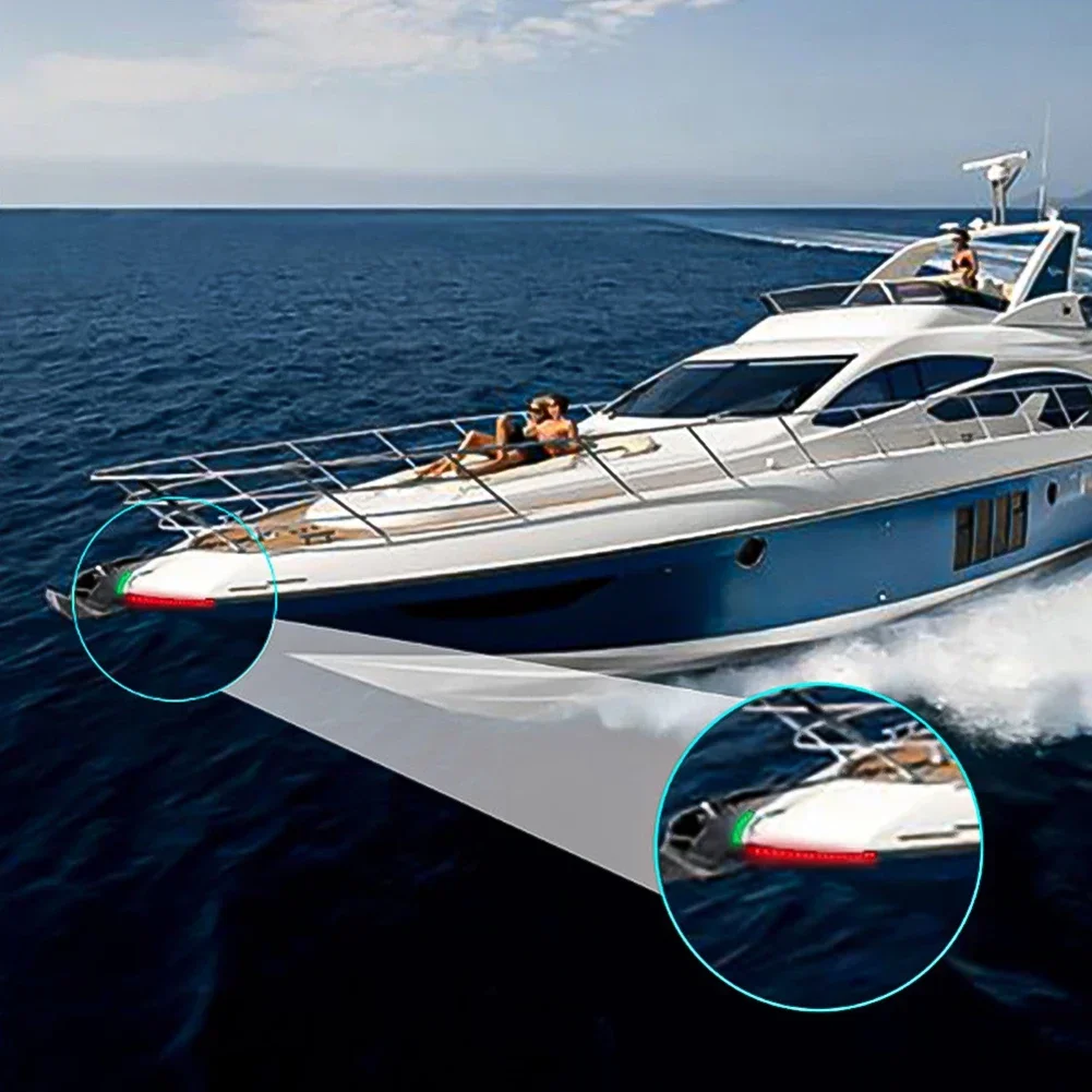 Luci di navigazione a LED per yacht montate su auto da 12 V Luci di segnalazione rosse e verdi Accessori per luci laterali sinistra e destra