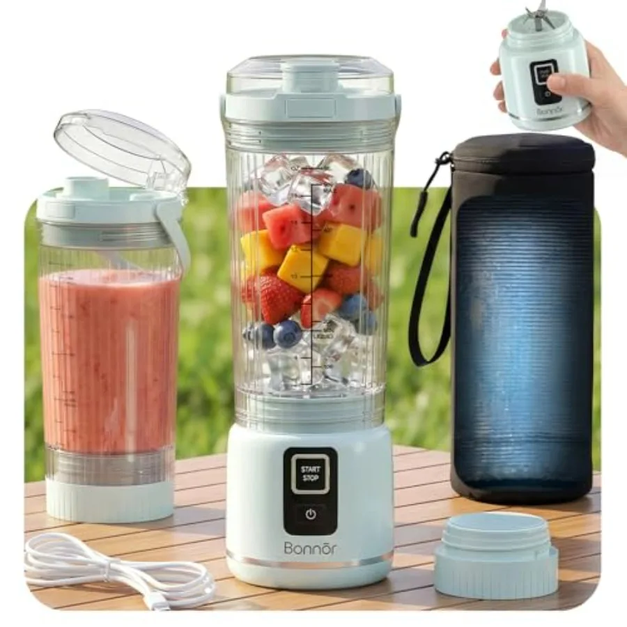 

Cordless Portable Blender for Smoothies Ice Crushing with 2×22oz Cups and 12h Insulated Bag Detachable Easy Clean Personal Blen