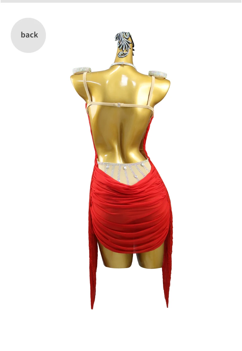 2026 Lateinamerikanisches Tanzkleid, Trainingskleidung, Damen, amerikanischer Rock, Bühnenkostüm für Tanzveranstaltungen und Wettbewerbe, Fransenanzug, sexy Mädchen, Bühnenkabarett – Detail 10
