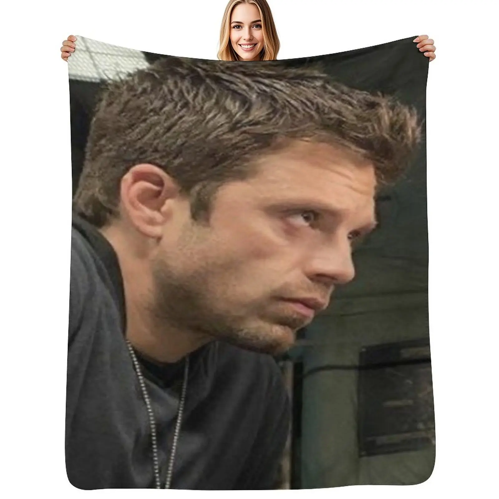 

Sebastian Stan Throw Blanket Stylish Decor Blanket Gift for Friends Roommate