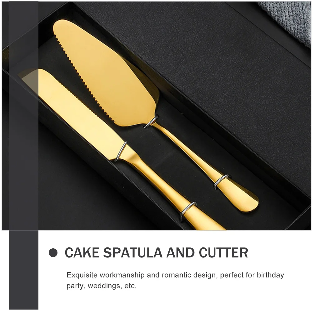 

Cake Cutting Set Mousse Cake Cutter Spatula Premium Stainless Steel Antirust Home Bakery Wedding Party Supplies