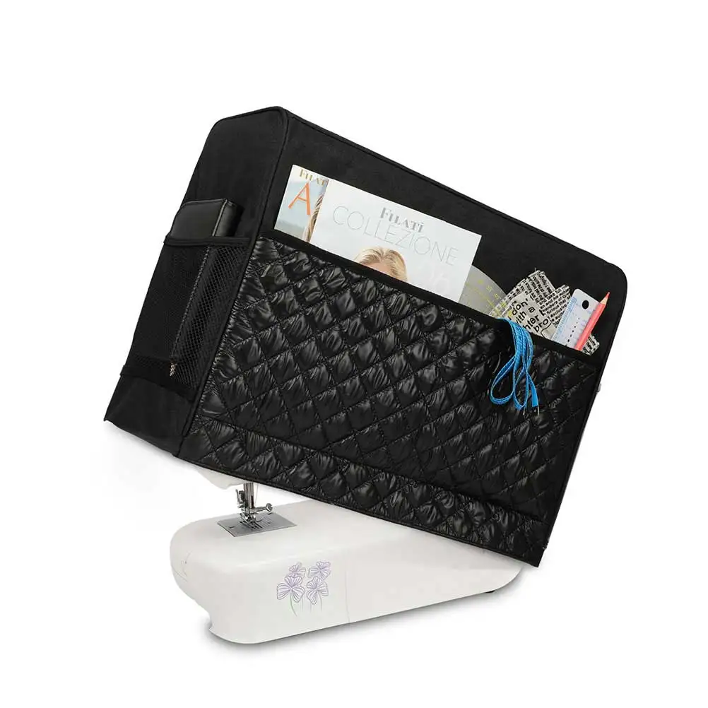 

Sewing Machine Dustproof Cover Black Durable Oxford Material Storage Zipper Pouch Foldable Home Shop Protection Pocket
