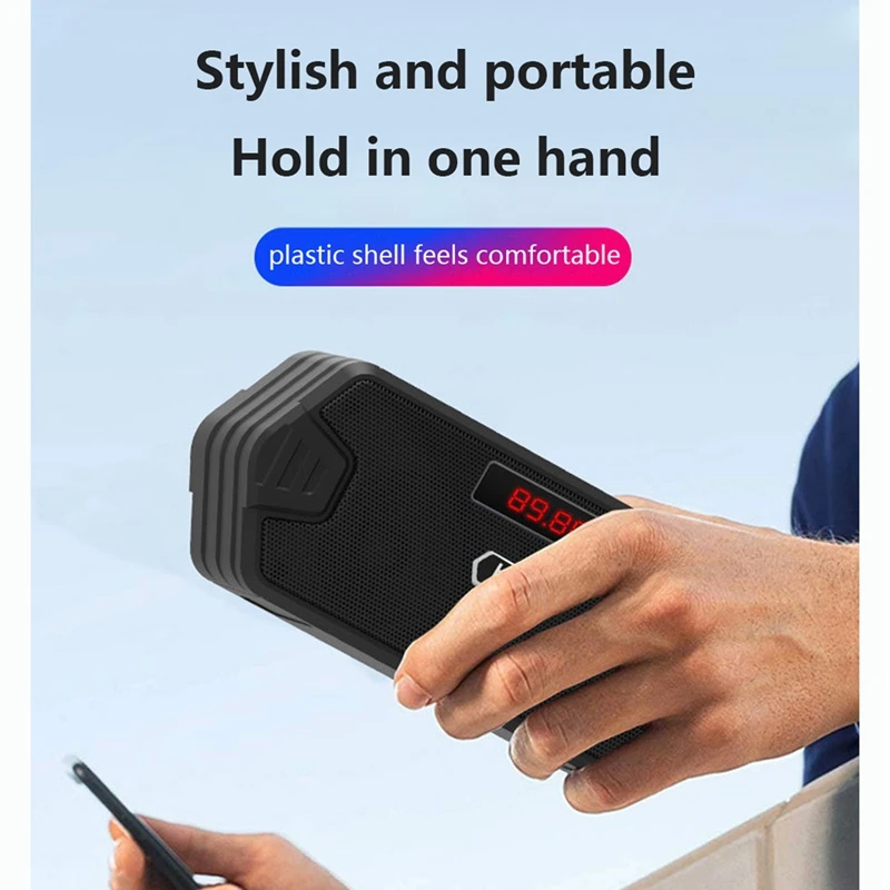 Alto-falante sem fio portátil bluetooth mini subwoofer suporte cartão tf usb alto-falante receptor fm/rádio com fm