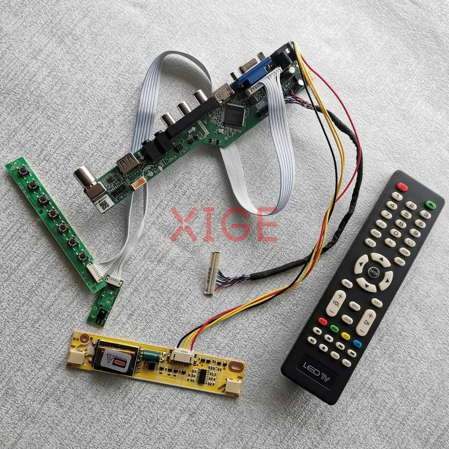 

Screen Drive Controller Board Fit HT156WX1 M156XW01 TMS156WX1 M156B1 1366x768 1366*768 2-CCFL 30Pin LVDS USB+AV+VGA+HDMI Kit DIY
