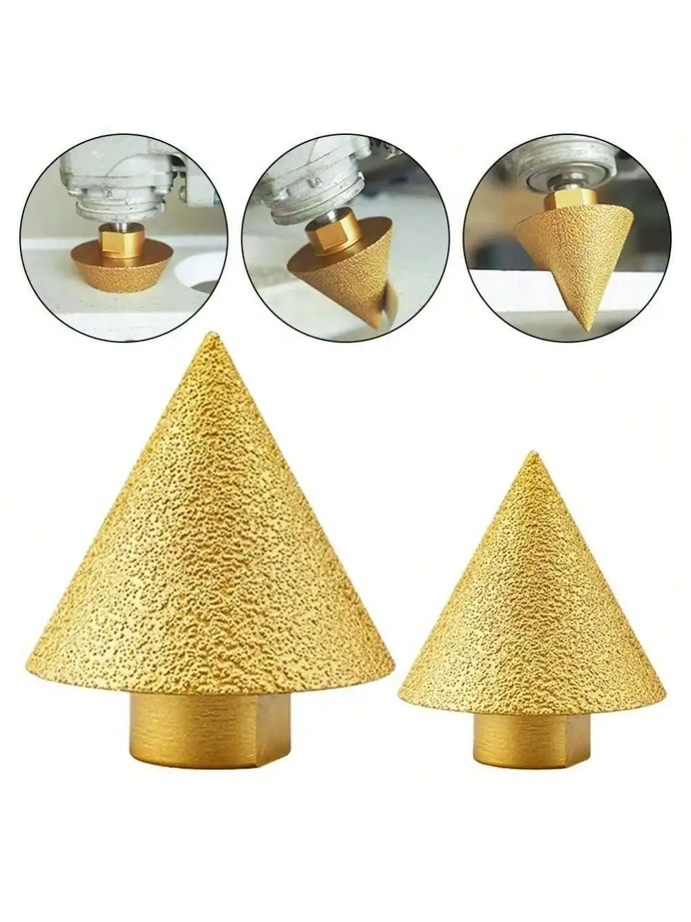 1pc M10 Thread  Beveling Chamfer Bit 38/50mm Cone Carve Polishing Grinding Wheel For Porcelain Tiles Cutter Trimming