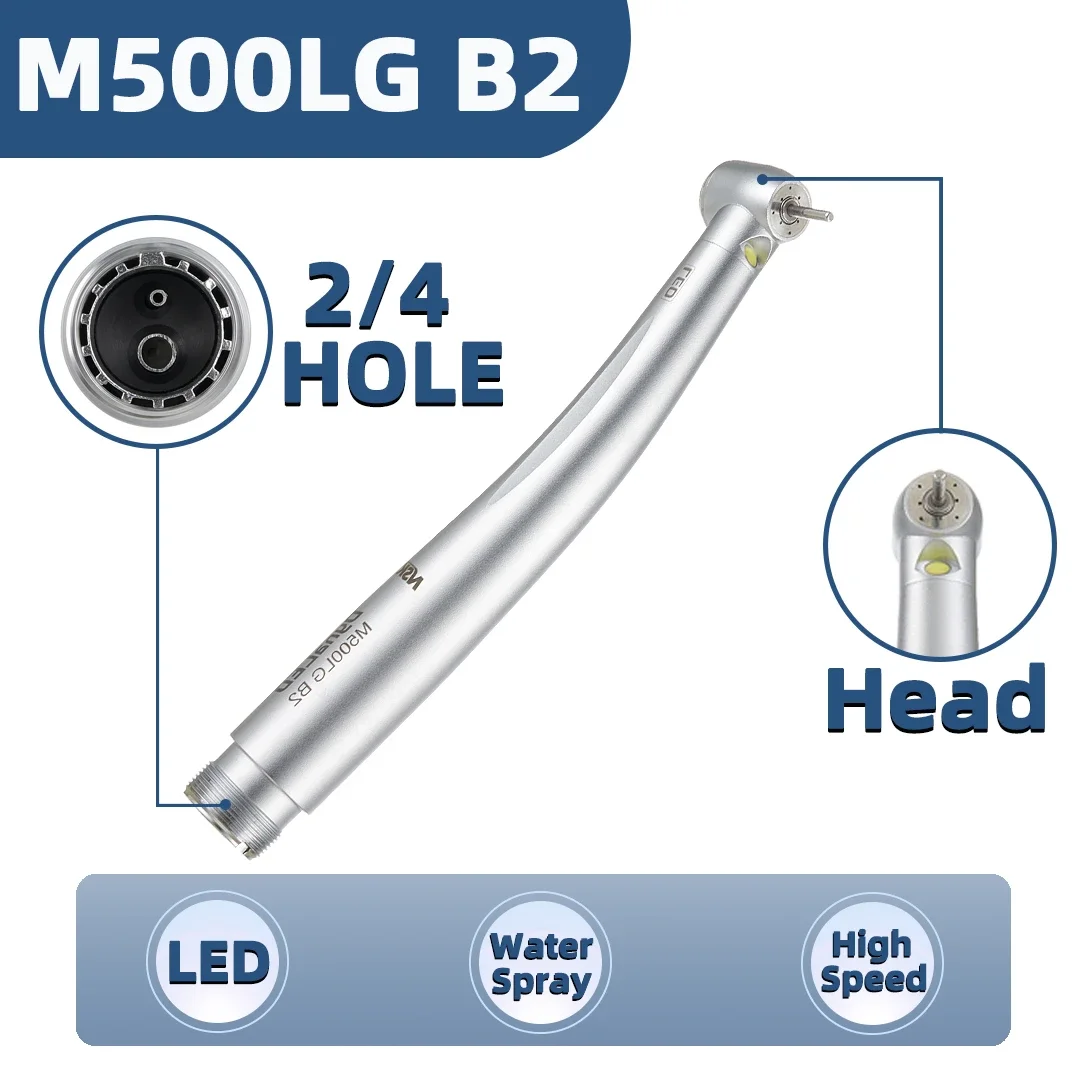 Peça de mão dentária led, botão de pressão de alta velocidade, 4 luz de spray de água, rolamentos cerâmicos, pontas de odontologia, turbina de ar, canetas de alta rotação