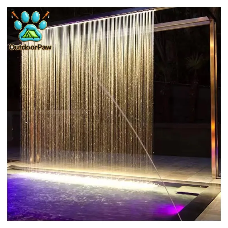 304 stainless steel water curtain waterfall rain curtain outdoor landscape fountain water curtain wall water screen