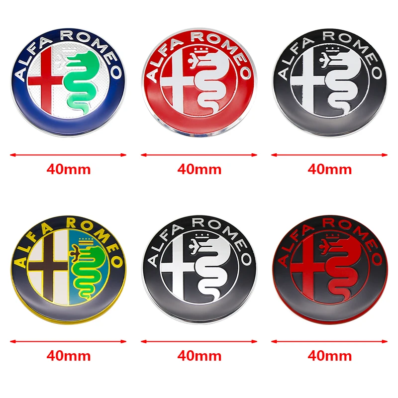 Car Front Hood Badge Rear Trunk Sticker Car Steering Wheel Badge Sticker For Alfa Romeo Giulietta Mito Giulia Stelvio Brera 147