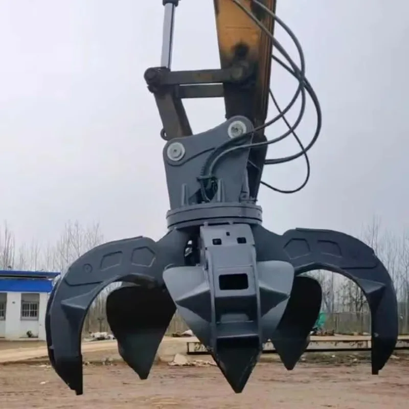 Factory Wholesale Orange Peel Rotating Grapples Crane Mounted Octopus Claw Hydraulic Scrap Grapple In Scrapyard