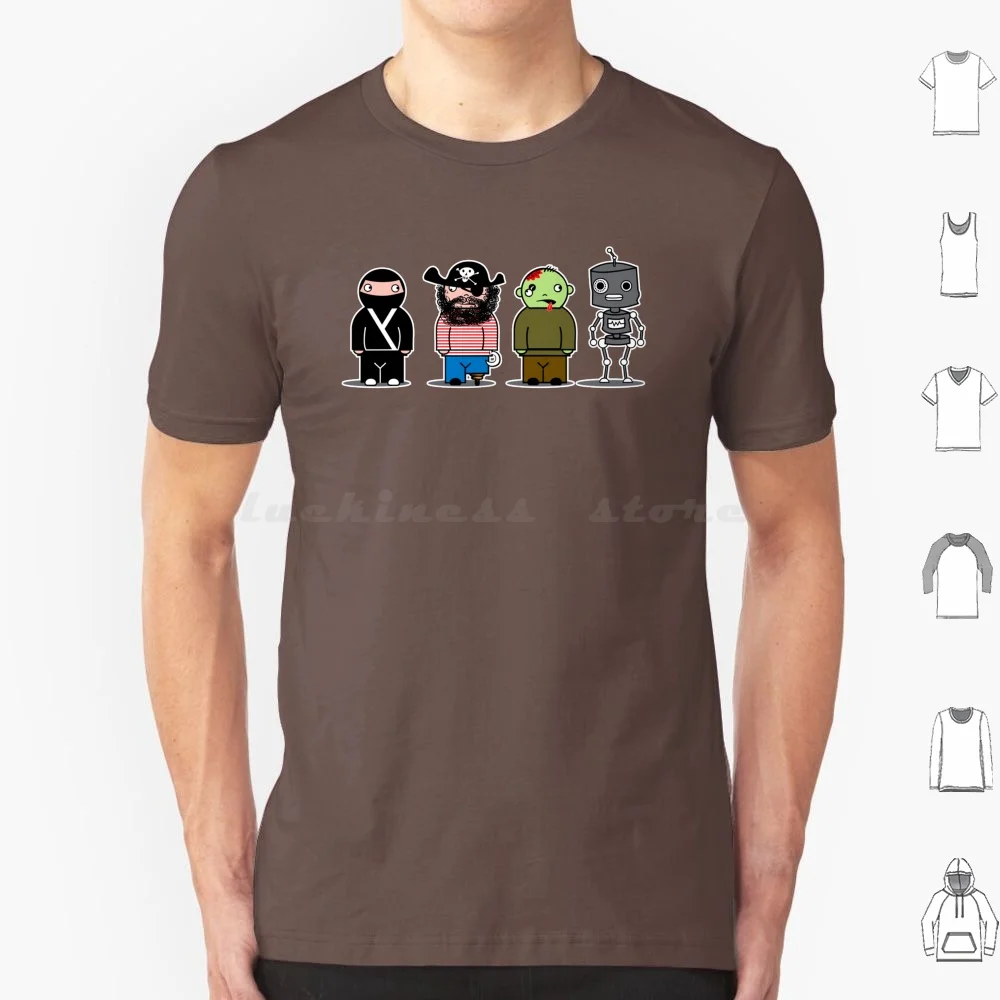 The Usual Suspects T Shirt Big Size 100% Cotton Pirate Zombie Robot Kids Funny Vector Buzatron Rbc