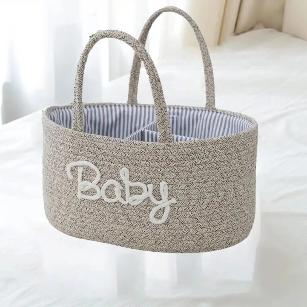 

Multifunctional Mommy Bag Compartment Portable Baby Diaper Box Cotton Rope Large Baby Hygiene Basket Feeding Bottle