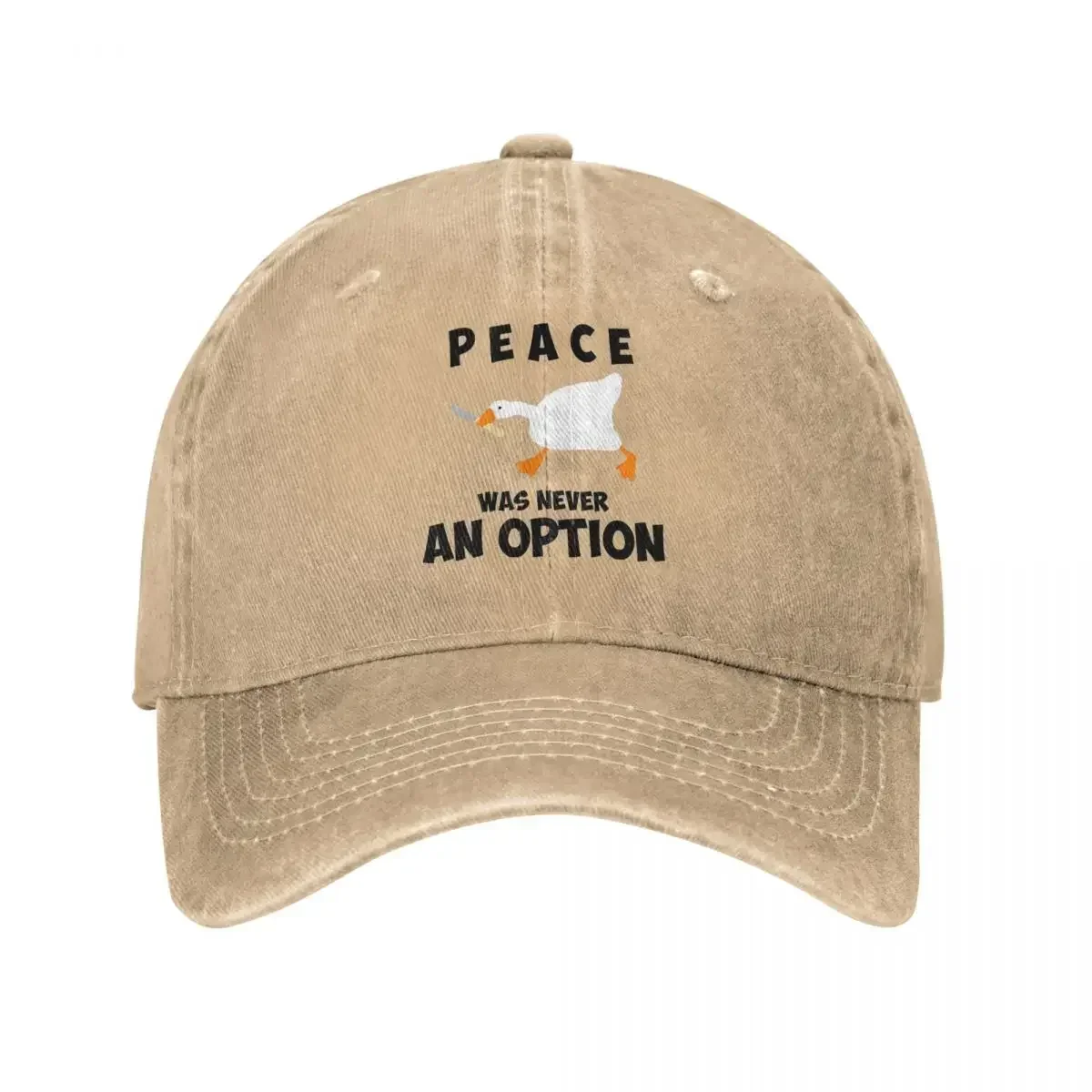 2026 Peace Was Never An Option Cute Baseball Caps Classic Distressed Denim Washed Cartoon Ducks Snapback Hat Unisex Running Golf