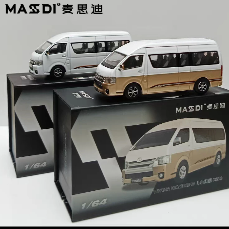 

Литая модель автомобиля MASDI Toyota Hiace H200 — бело-золотой литой кузов, ведущая скольжение, подарок на Рождество и Хэллоуин