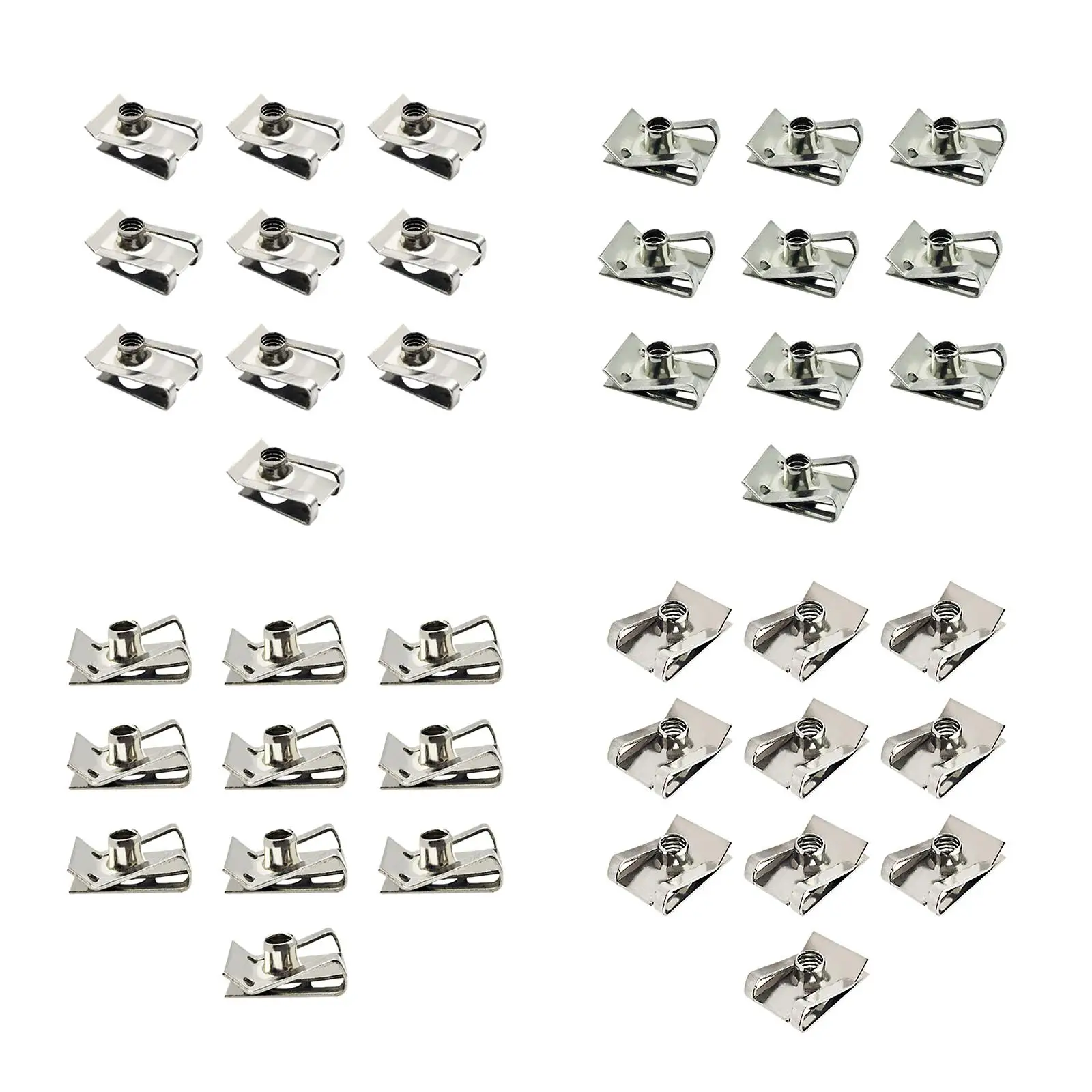 10Pcs U Type Clips with Thread Replacement Parts Sturdy Portable High Hardness U Shaped Clip Nut for Motorcycle Scooter Car