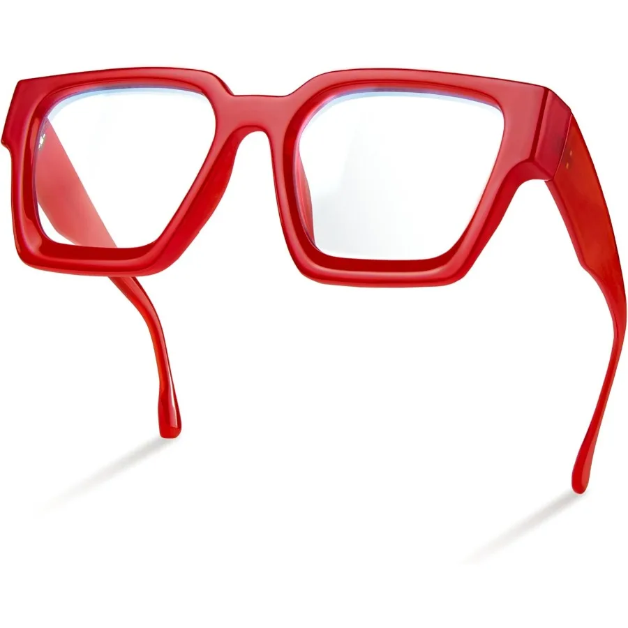 

livho Oversized Blue Light Blocking Glasses for Women with Rectangle Fashion Frame - Ideal for Computer Use Chic Preppy Style U