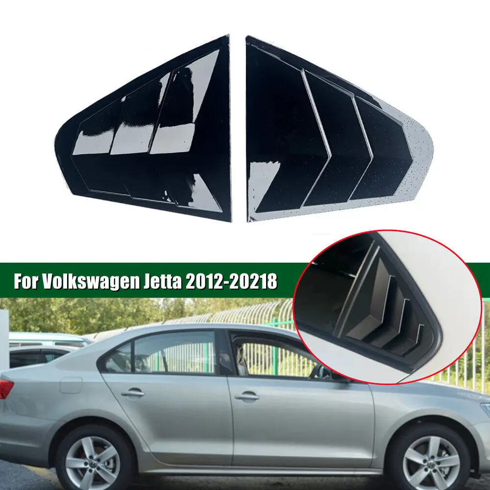 For Volkswagen Jetta MK6 2012-2018 Car Rear Louver Window Side Shutter Cover Trim Sticker Vent Scoop Carbon Fiber Accessories