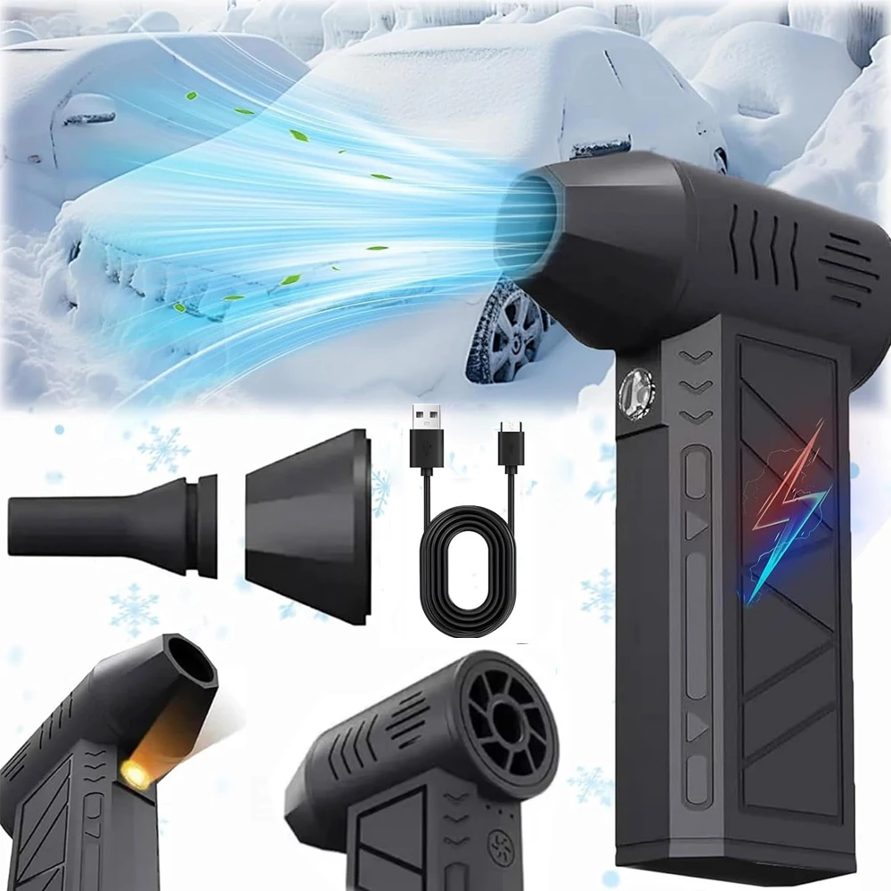 

130000RPM Powerful Air Blower Brushless Motor Turbo Fan Jet Fan 52M/S Handheld Violent Fan Mini Air Duster Blower Type-C Charge