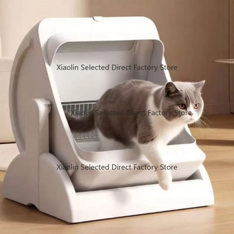 New Smart C at Lit-ter Box, Automatic Litt-er Box, Splash-Proof, Extra Large C-at Toilet