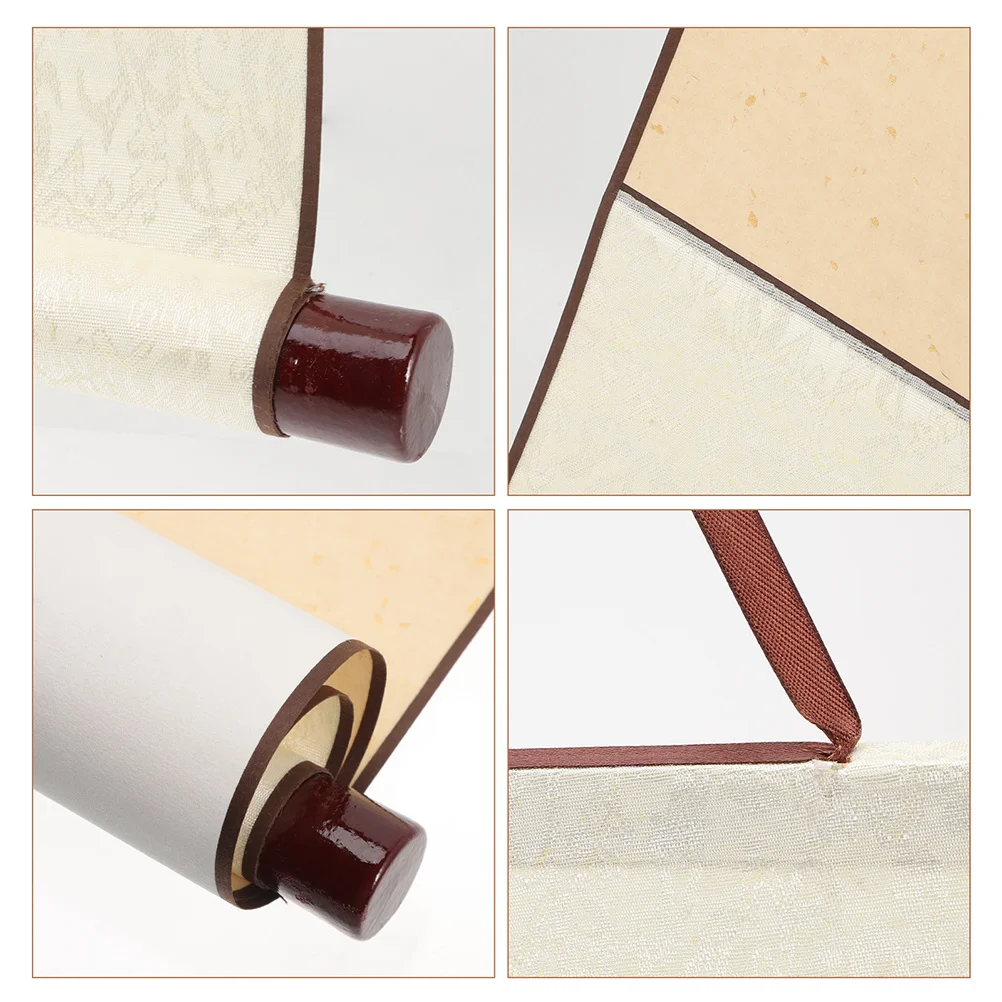 

3Pcs Vintage Aged Paper Chinese Calligraphy Drawing Scrolls Multi-Function Blank Hanging Scroll for Home Decor Gifts