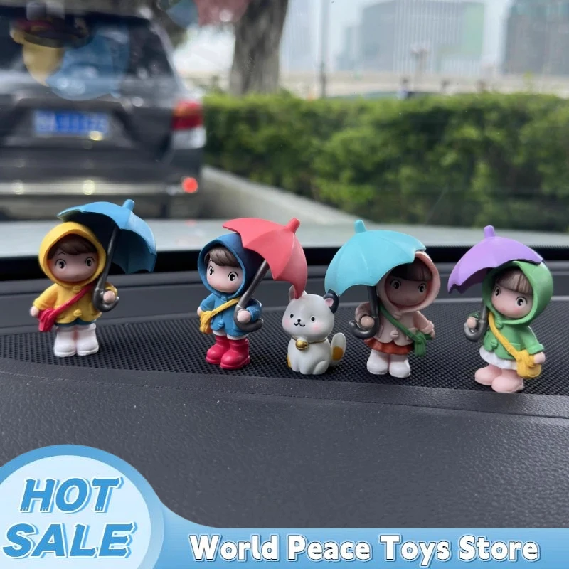 

Mini Kawaii Car Dashboard Ornament Cute Resin Umbrella Girls Figurine Car Interior Decor Console Decor Desktop Decoration Model