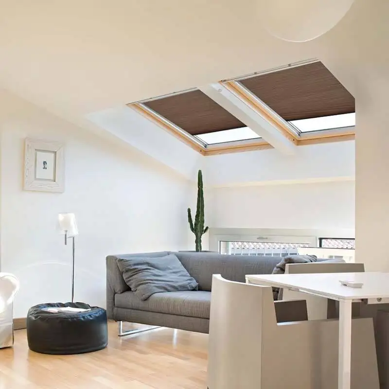 Energy Saving Skylight Honeycomb Blinds - Block Heat & Sun for Roof/Velux Windows. Custom Blackout Shades. Easy DIY! Top Thermal view 2