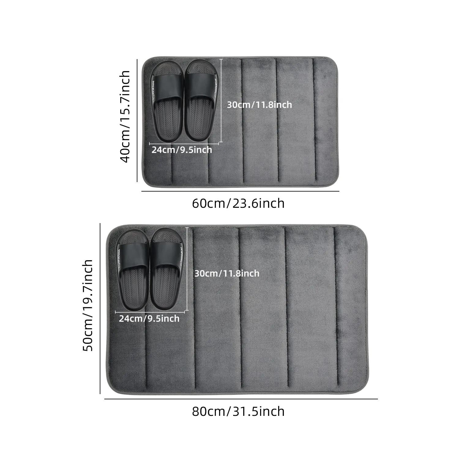 

Coral Velvet Bathroom Mat Anti-Skid Quick Water Absorption Machine Washable Soft Comfortable Toilet Floor Mat Easy to Use