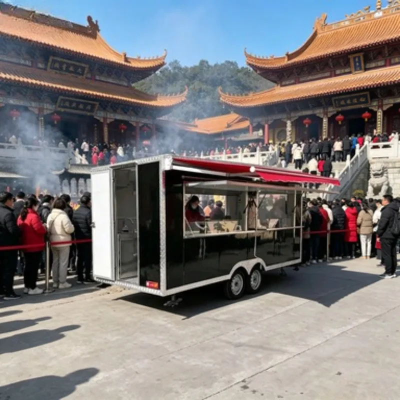 Portable Food Cart Trailer Coffee Snack Truck Mini Mobile Kitchen for Single Operator Start-Up