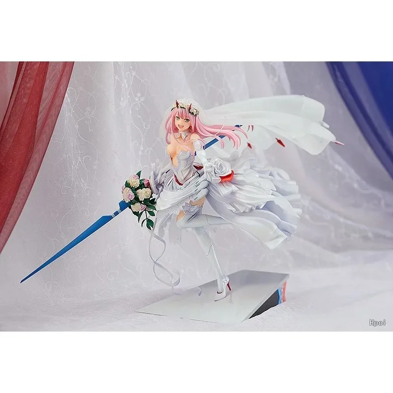Tomato Toys Store Authentic 1/7 GSC Zero Two Bridal Style Character Figurine, Compact Display Artwork for Personal Collection