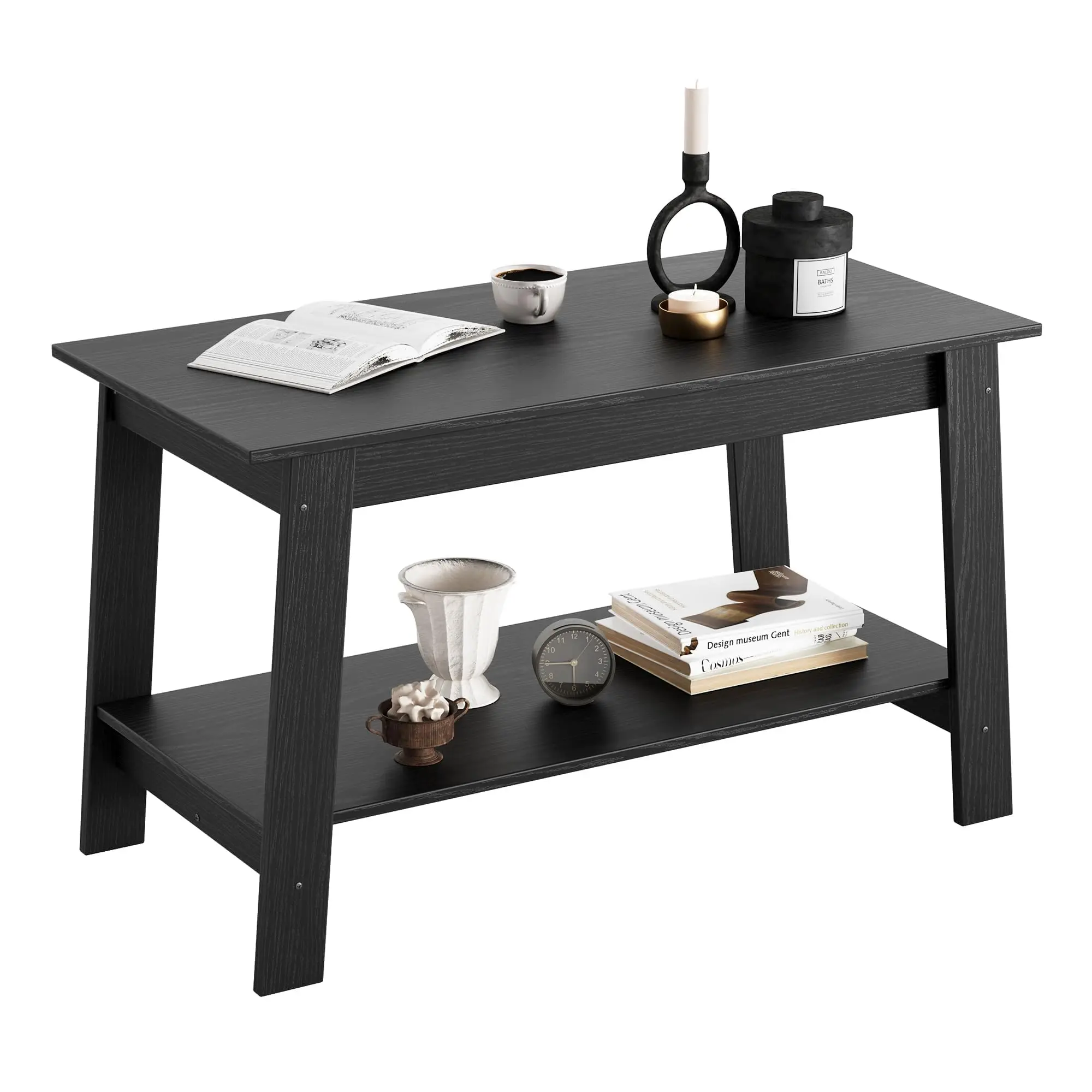 

Двухуровневый журнальный столик, портативный центральный столик с полкой для хранения, современный приставной столик для гостиной и спальни