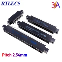 5pcs Edge Connector Slot 2.54 mm Pitch 24 44 48 50 56 60 72 86 88 100 120 Pin PCB Card Gold Finger Socket Mounting ears Board DI